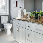 White Shaker Maple Bath Cabinets 2